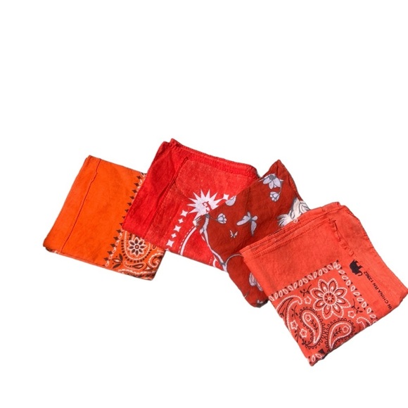 Bundle Of Four Shades Of Orange Bandanas! - Picture 2 of 9